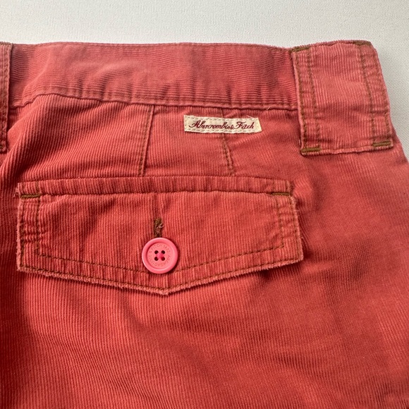 Vintage Y2k Abercrombie & Fitch pink ruffle Raw hem corduroy mini skirt. Size 6 - Picture 4 of 7